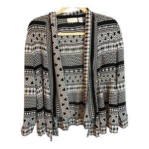 Chico's Jacket‎  Women's Size Small Pleated lightweight Black White Chicos 0